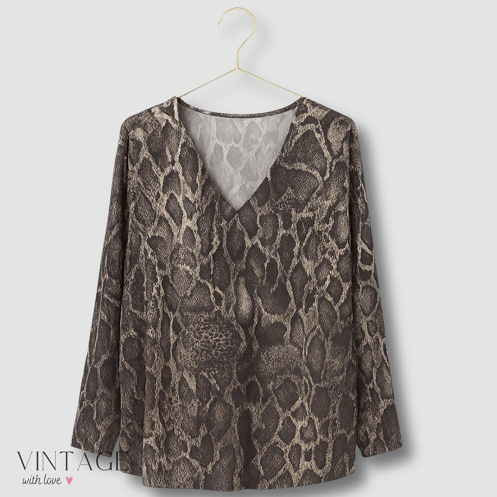 Noir Black Snakeskin Print Top - Size 32