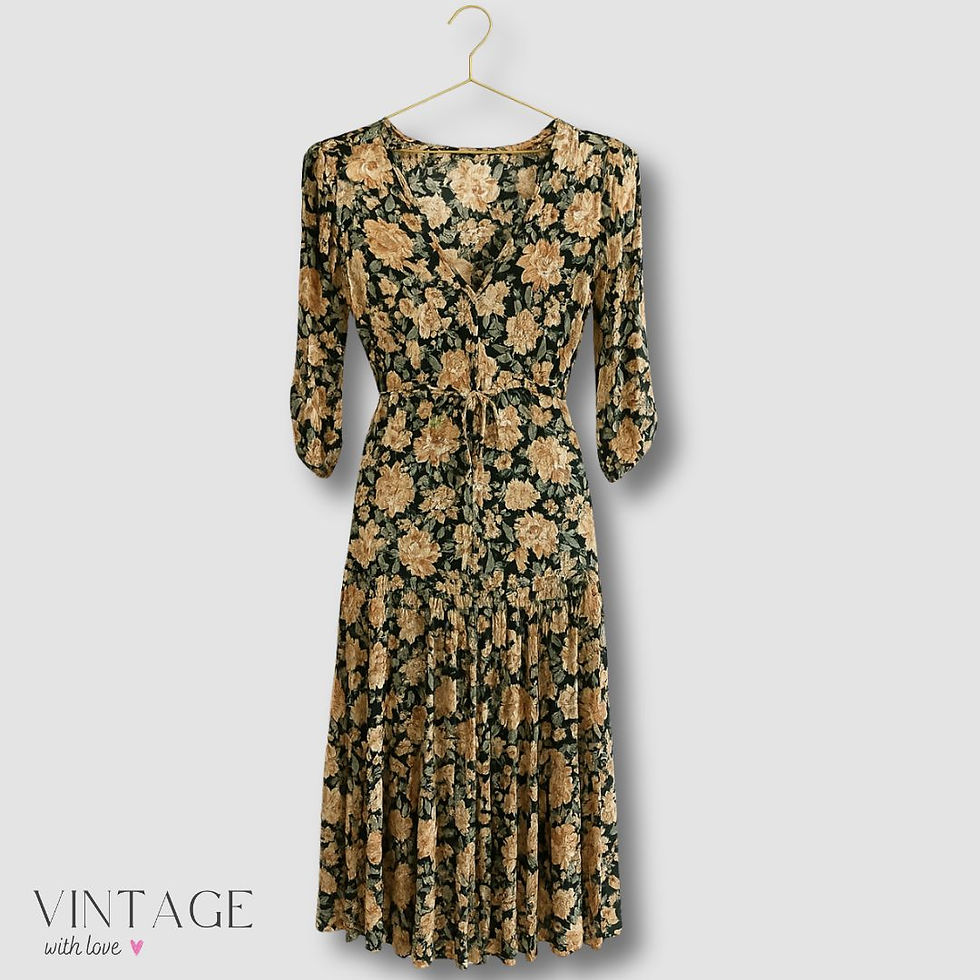 Forever New Green Floral Patterned Dress - Size EUR 32