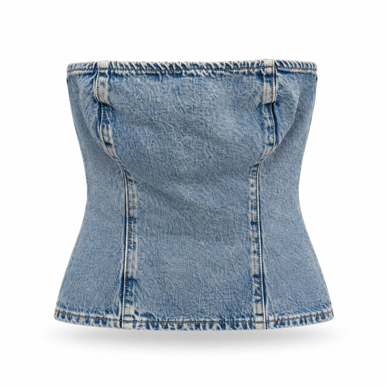 Zara Light Blue Denim Corset Top - Size EUR S