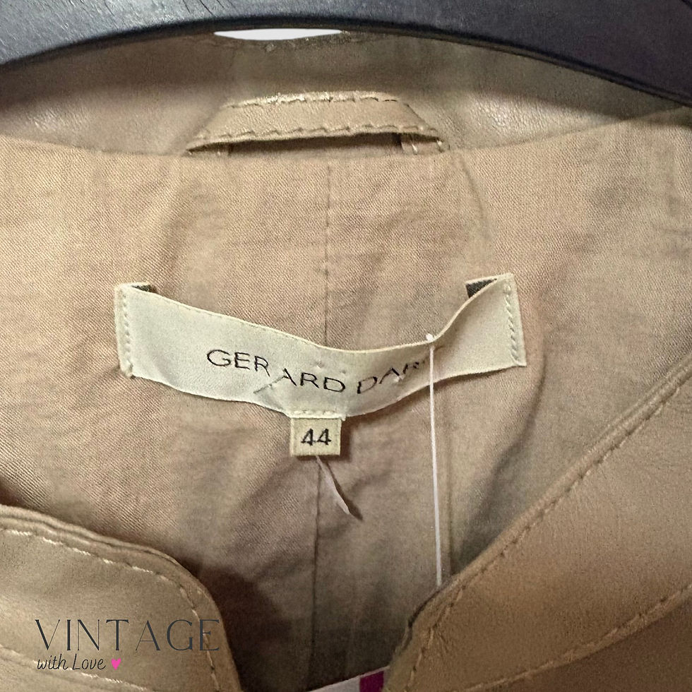 Thumbnail: Gerard Darel Taupe Faux Leather Jacket - Size 44 (Fits S/M)