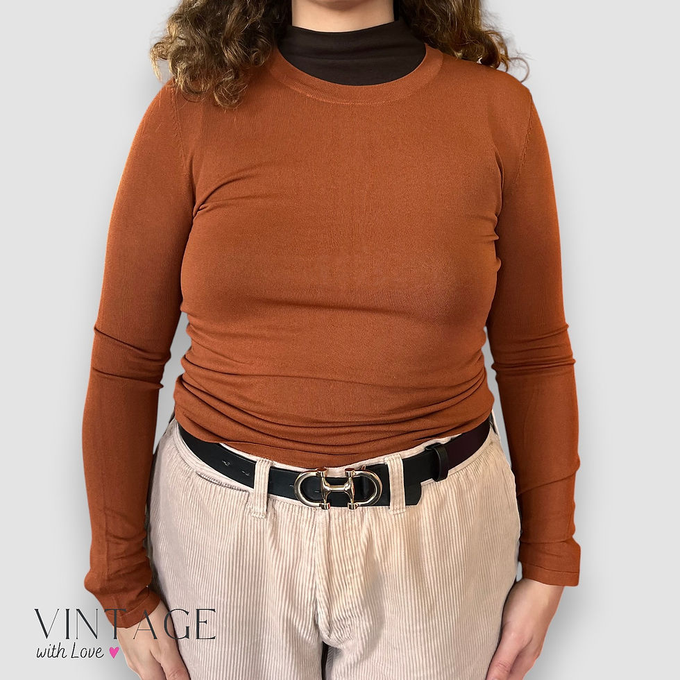 Thumbnail: Zara Brown Knit Top - Size EUR L