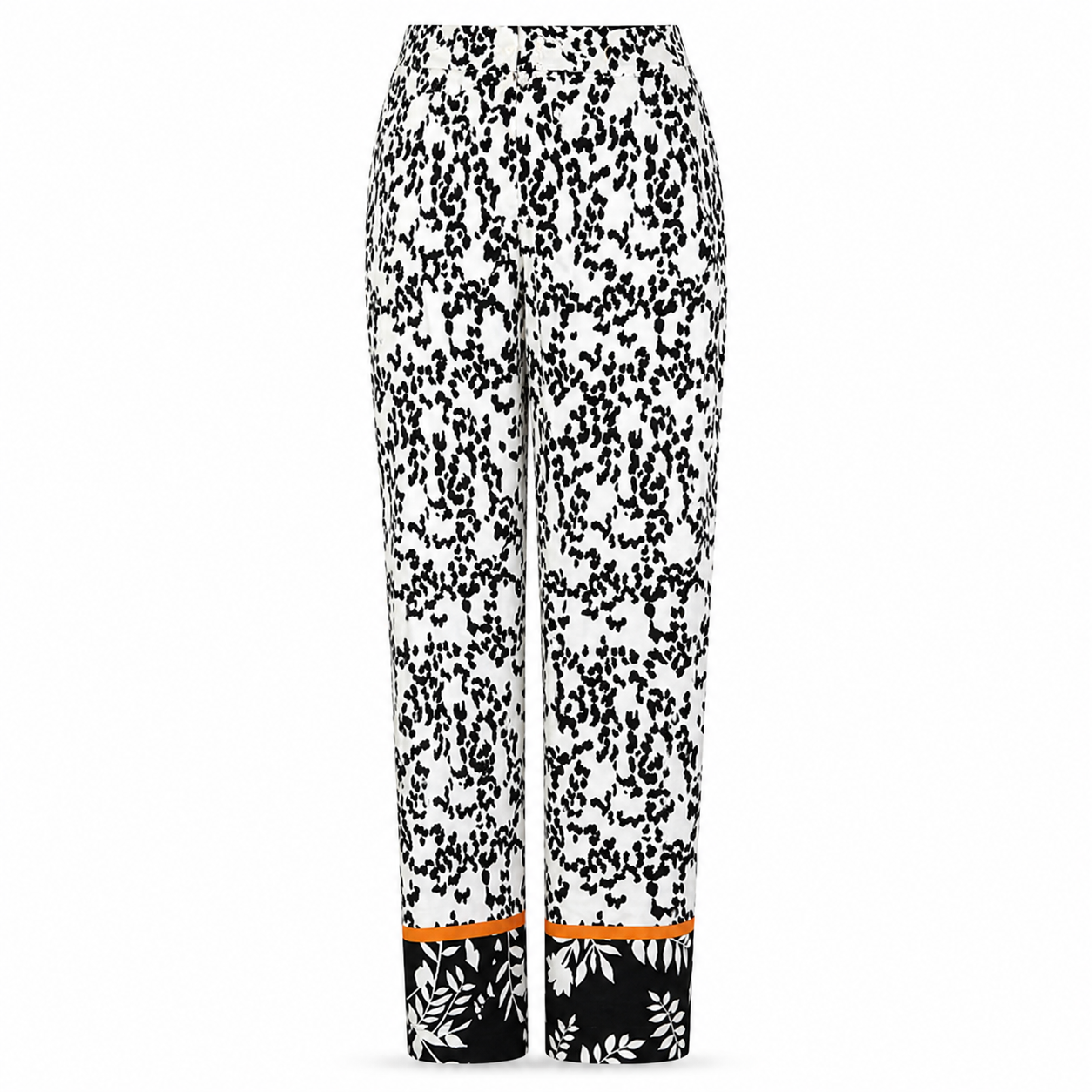 Zara White & Black Patterned Trousers - Size EUR 36
