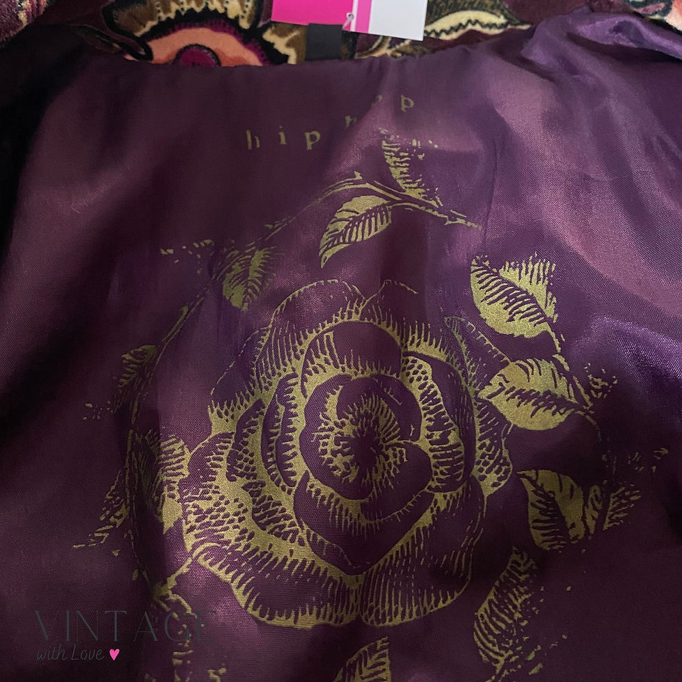 Thumbnail: Hip Hop Velvet Floral Coat - Size 38
