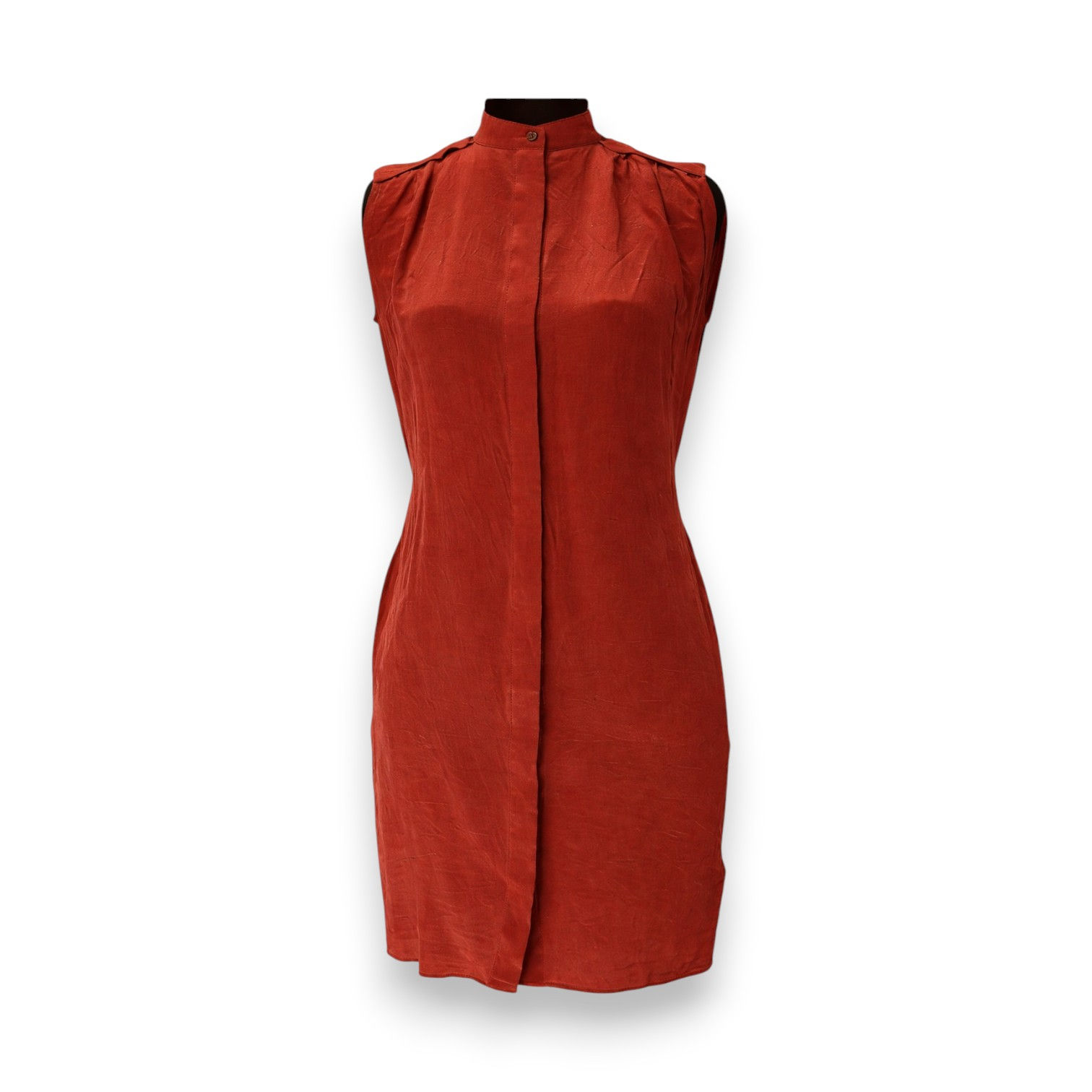 All Saints Orange Sleeveless Button Up Dress – Size EUR 32