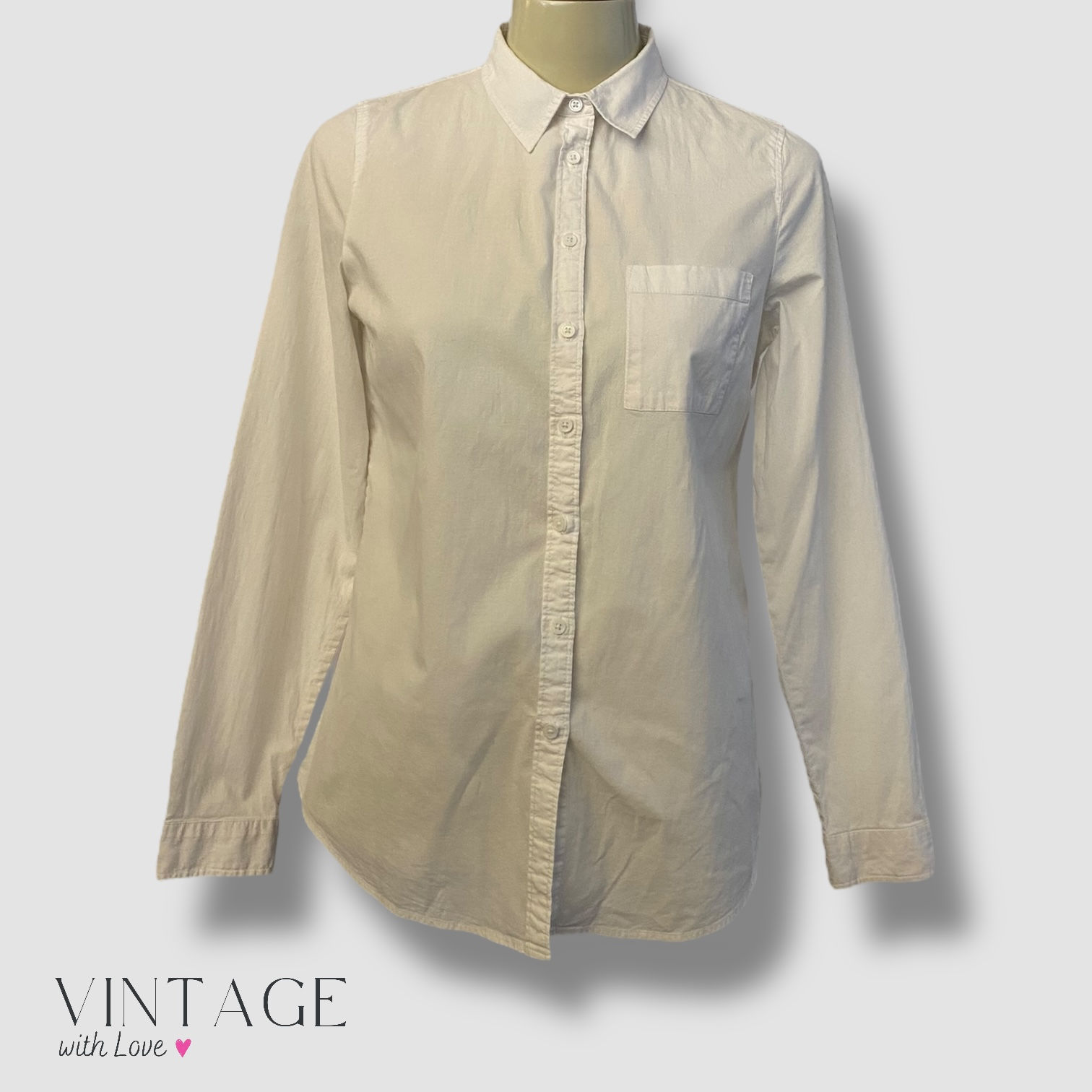 Poetry White Long Sleeve Button Up Shirt - Size 8 (Small)