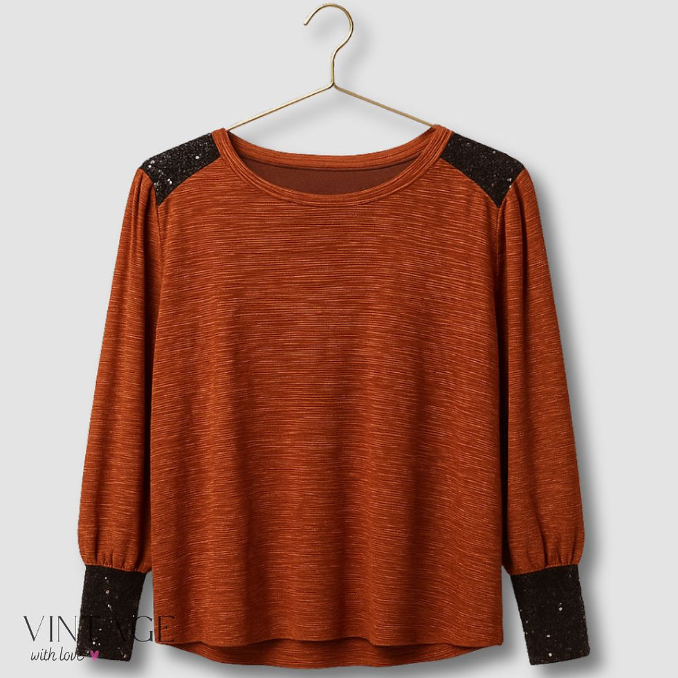 Signature by Des Orange Sequined Blouse – Size 40