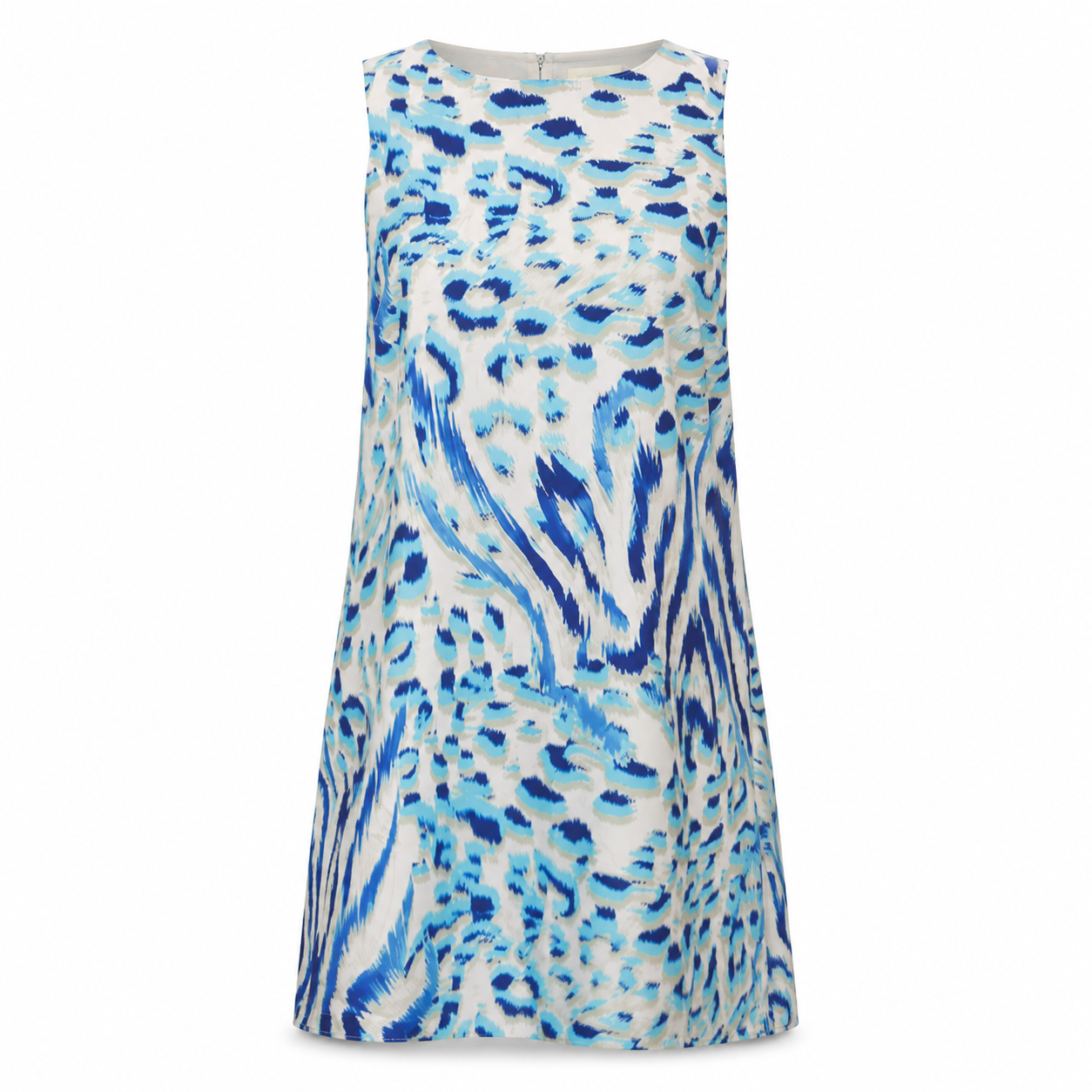 Forever New Blue Patterned Shift Dress - Size EUR 38 (M)