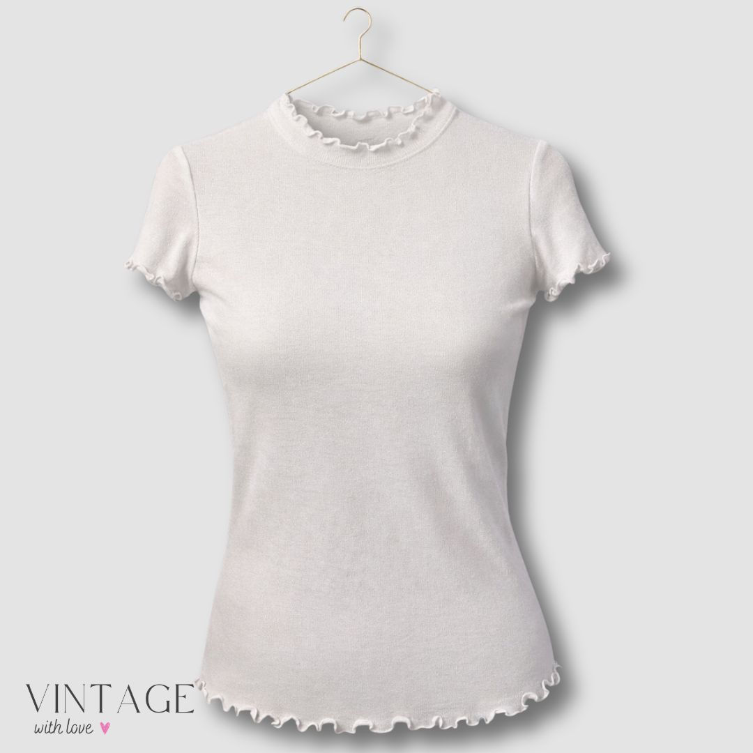 Philosophy White Lettuce Hem Top - Size 32
