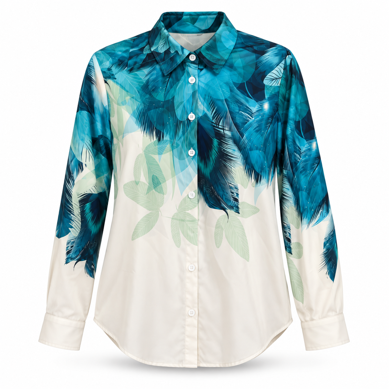 Tropical Print Button Up Shirt - Size XL (Best Fits S/M)