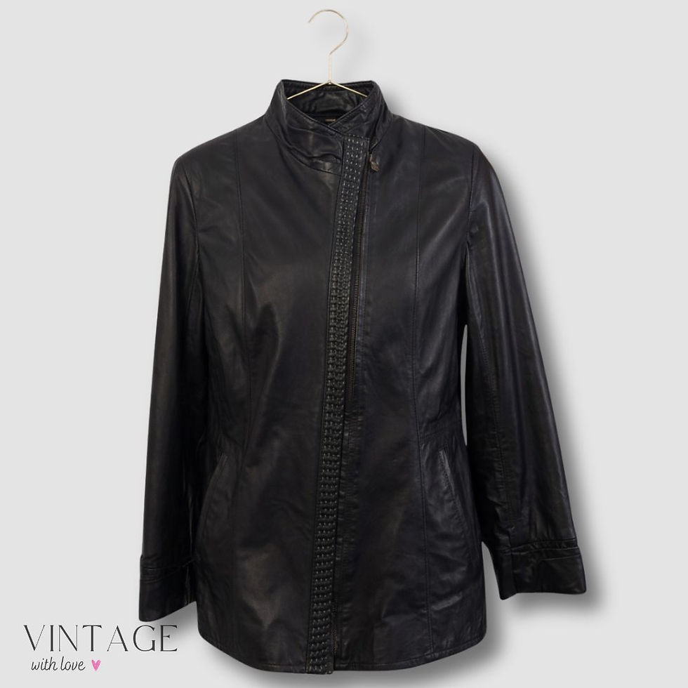 Forte Black Leather Jacket - Size 36