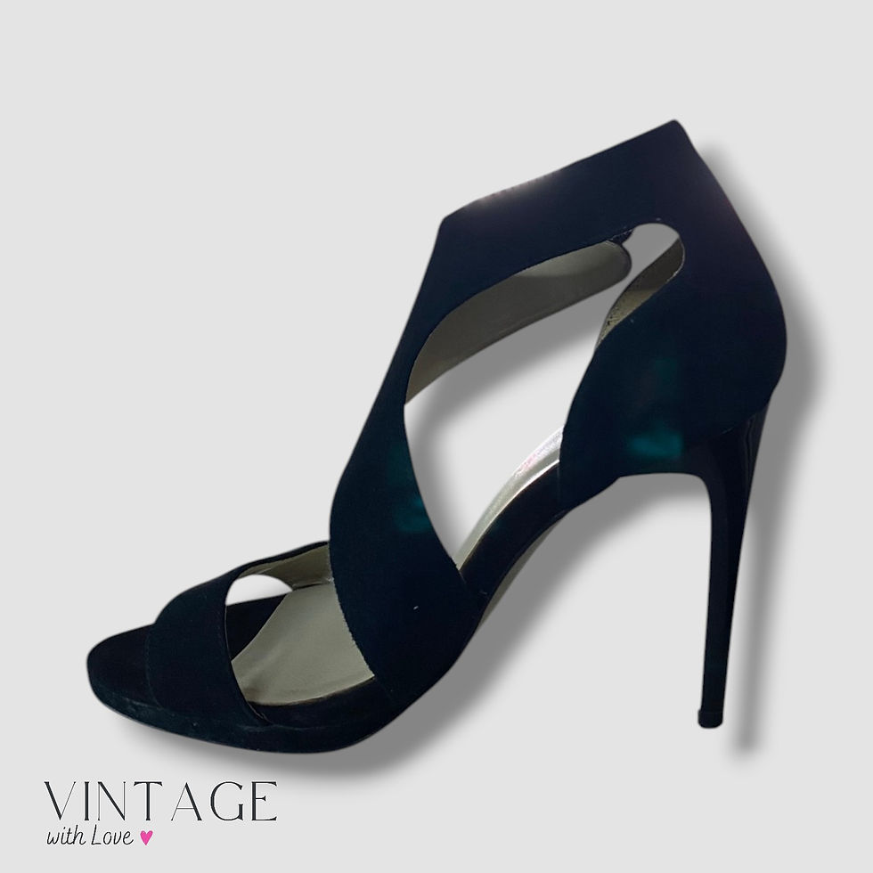 Thumbnail: Karen Millen Black Strap Stiletto Heel - Size 38