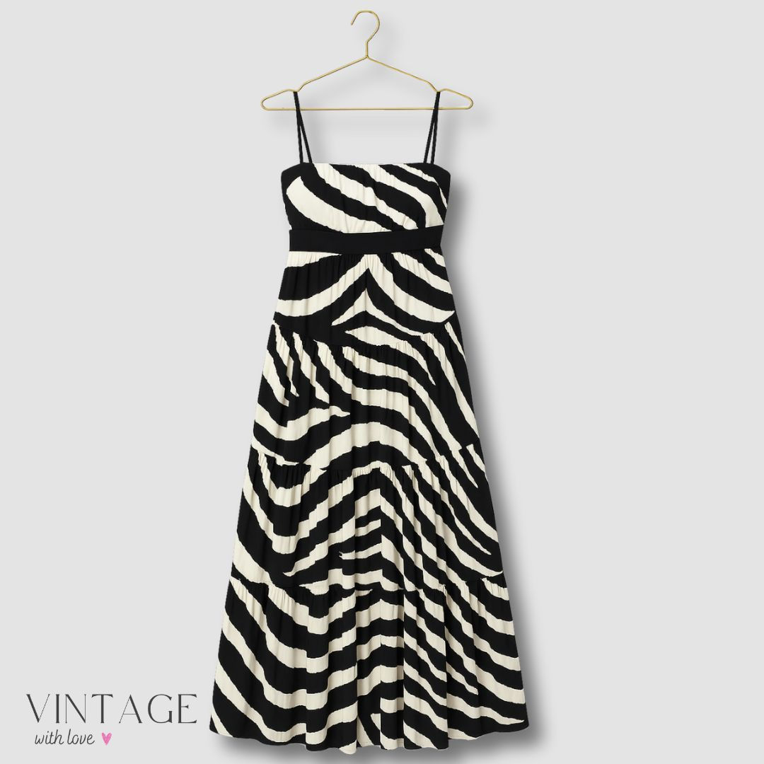 Karen Millen black and white spaghetti dress - Size UK10 (M)