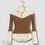 Thumbnail: Zone Bleue White & Brown Top - Size Estimate S