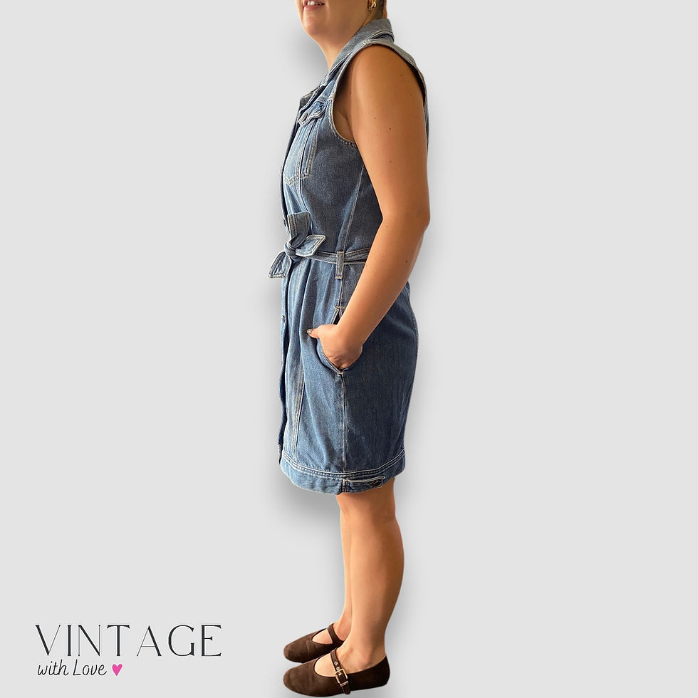 Thumbnail: Denim Sleeveless Dress - Size M