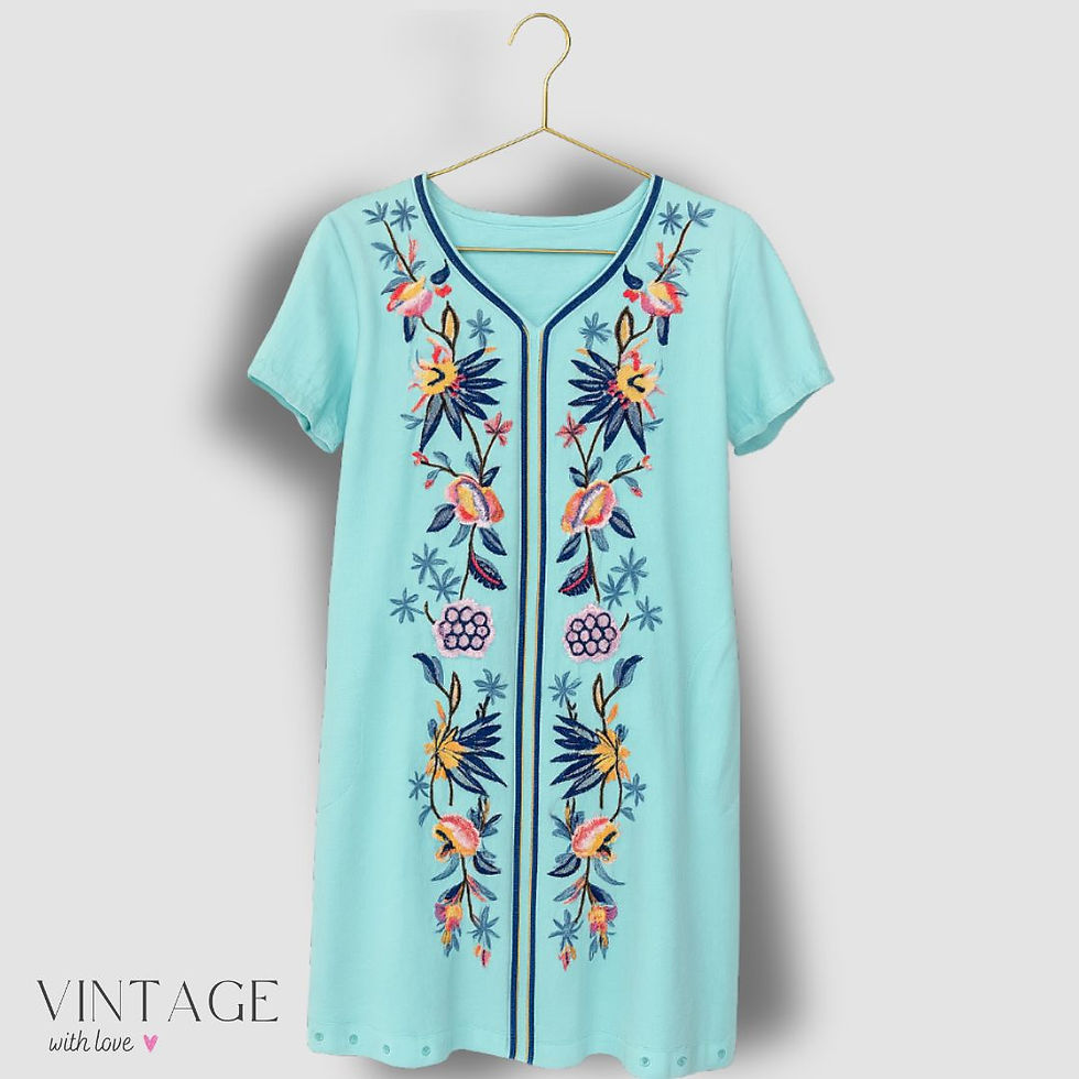 Lulalife Floral Torquise Cover Up – Size M