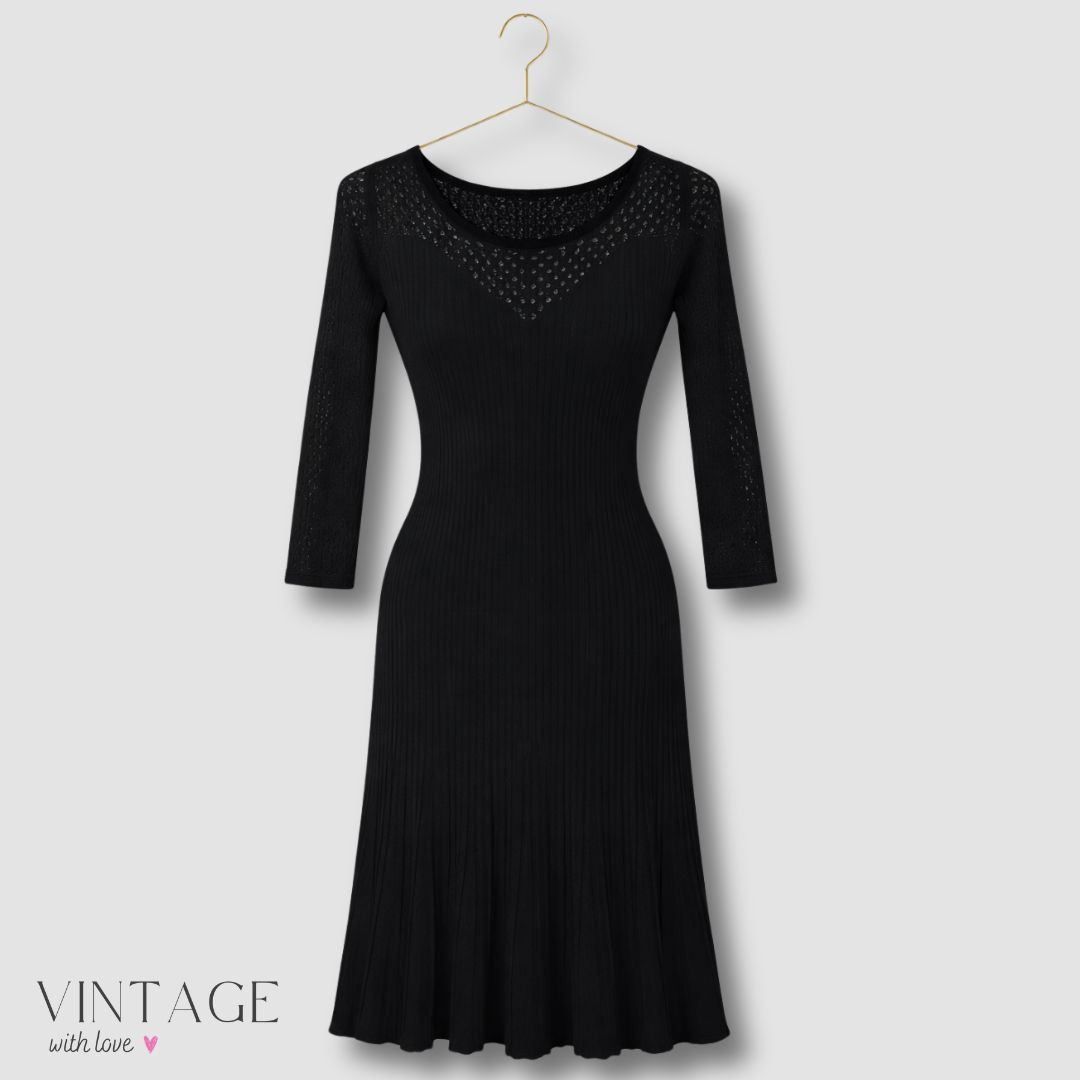 Rebecca Taylor Black Crochet Dress - Size Estimate S/M