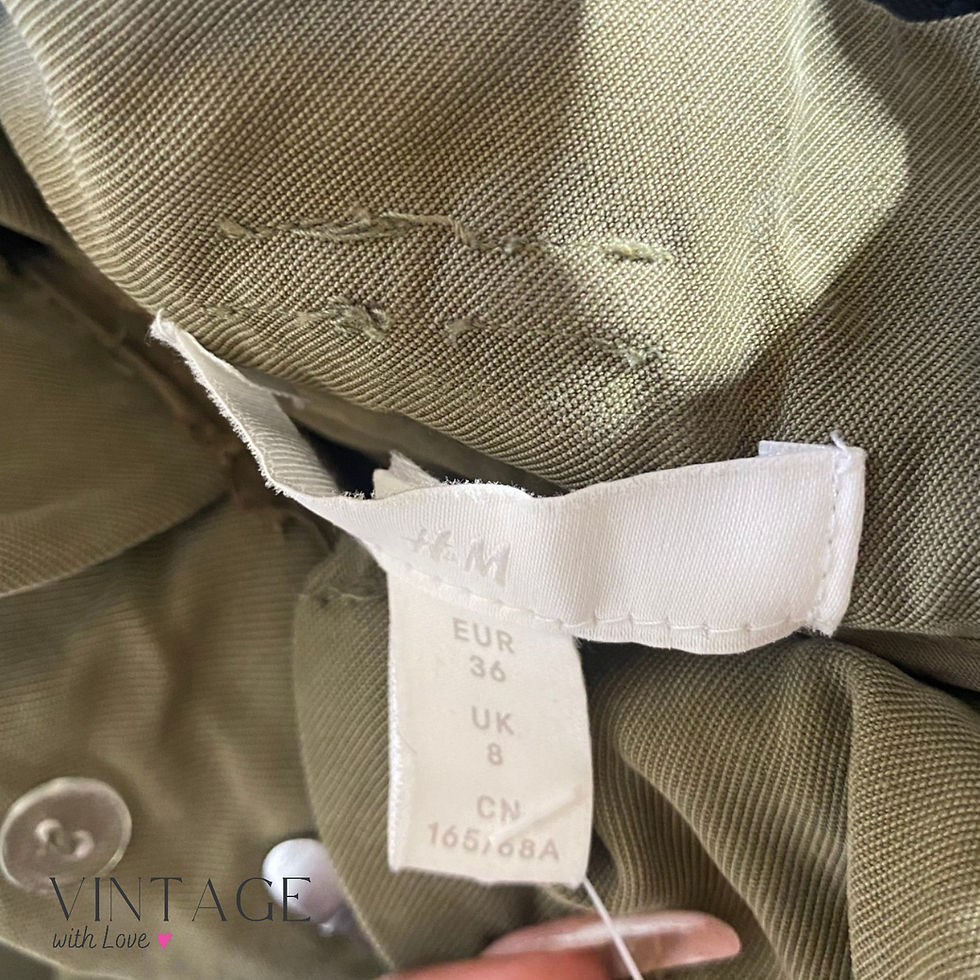 Thumbnail: H&M Olive Green High Waisted Pants - Size UK 8