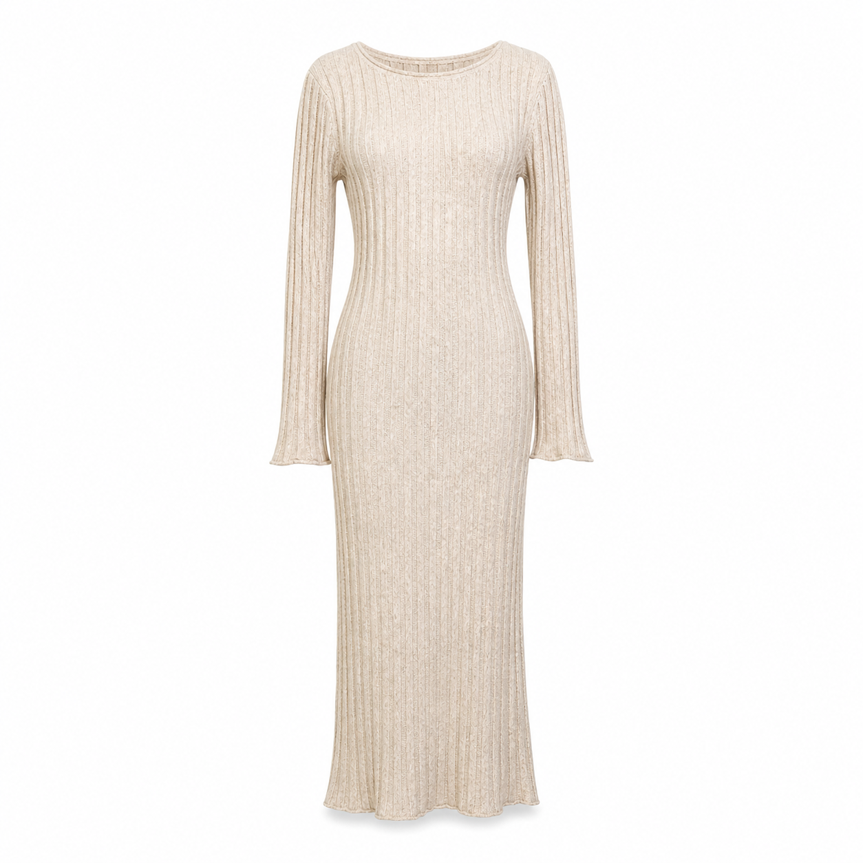 MNG Cream Knit Maxi Dress - Size M