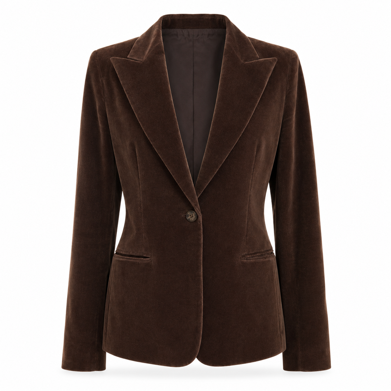 Jenni Button Brown Velvet Blazer – Size 38