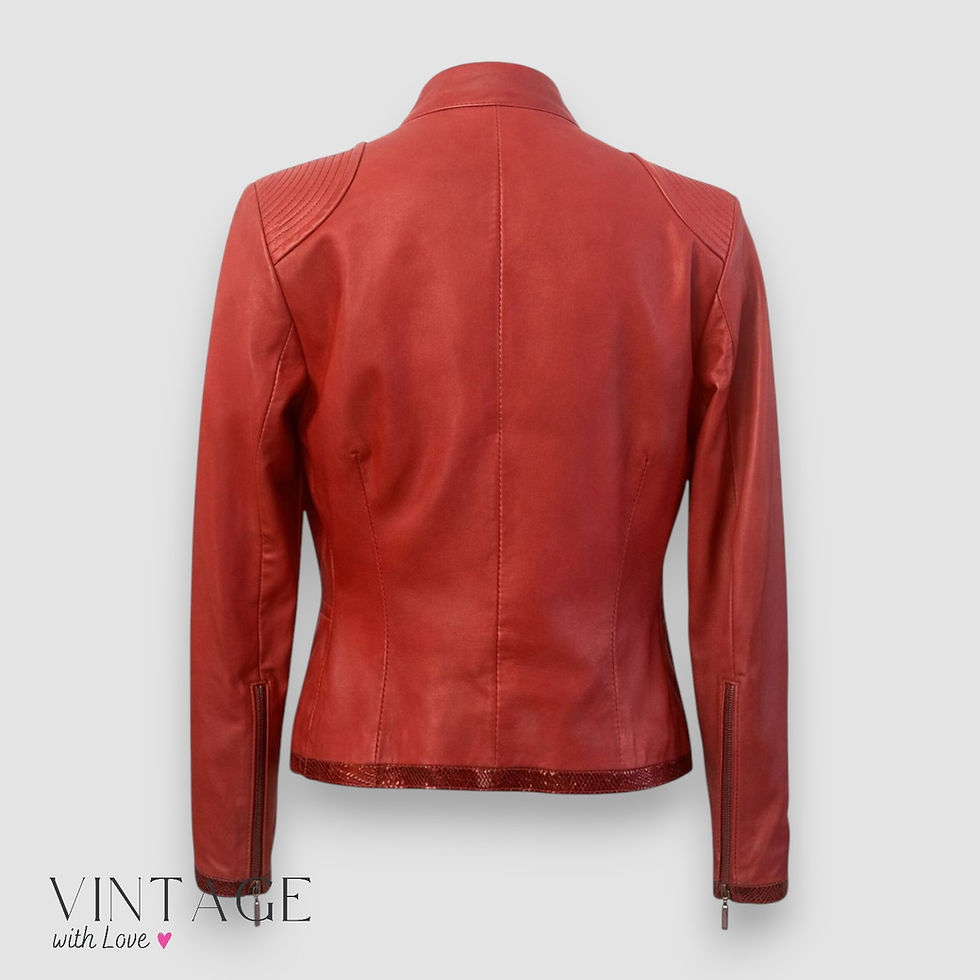 Thumbnail: By Vittori Forti Red Leather Jacket - Size M