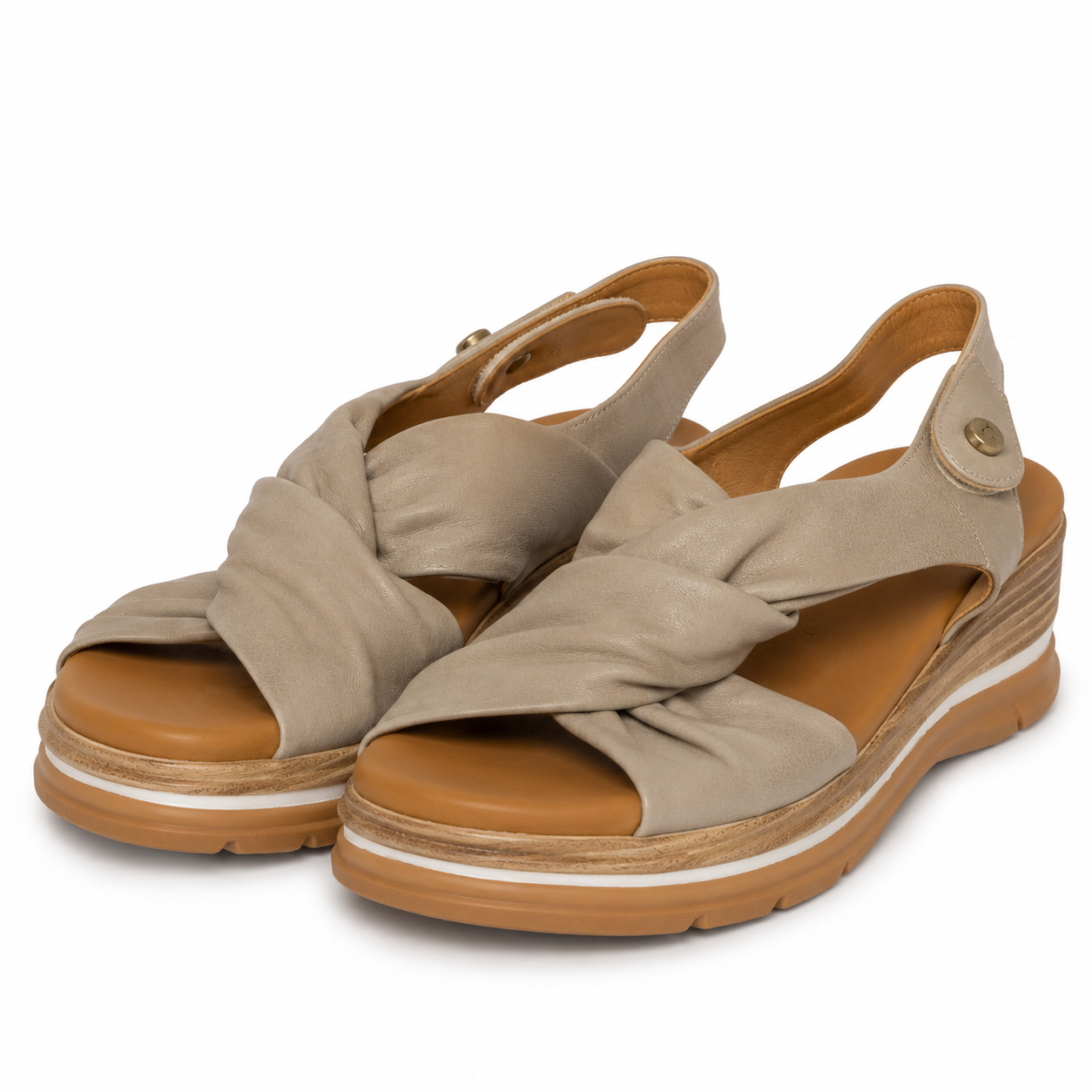 Paula Urban Khaki Green Leather Sandals - Size 38 (UK5)