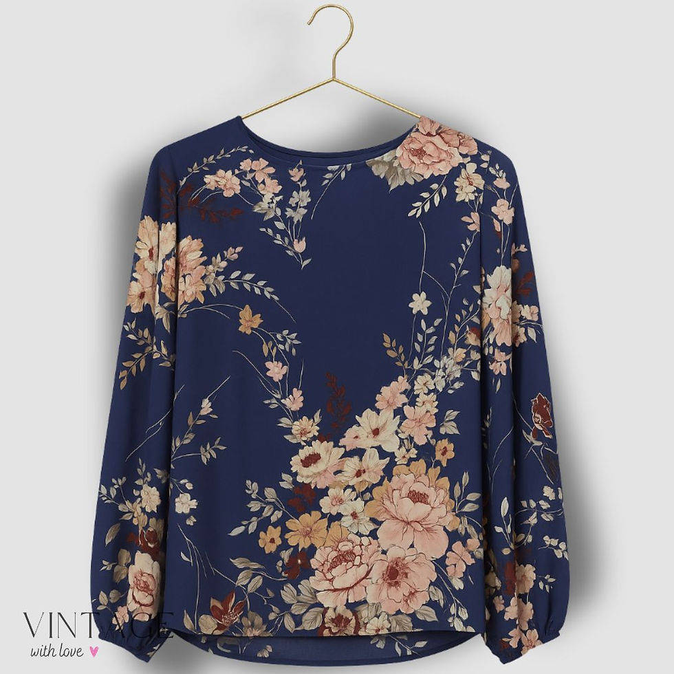 Poetry Blue & Pink Floral Blouse - Size 10