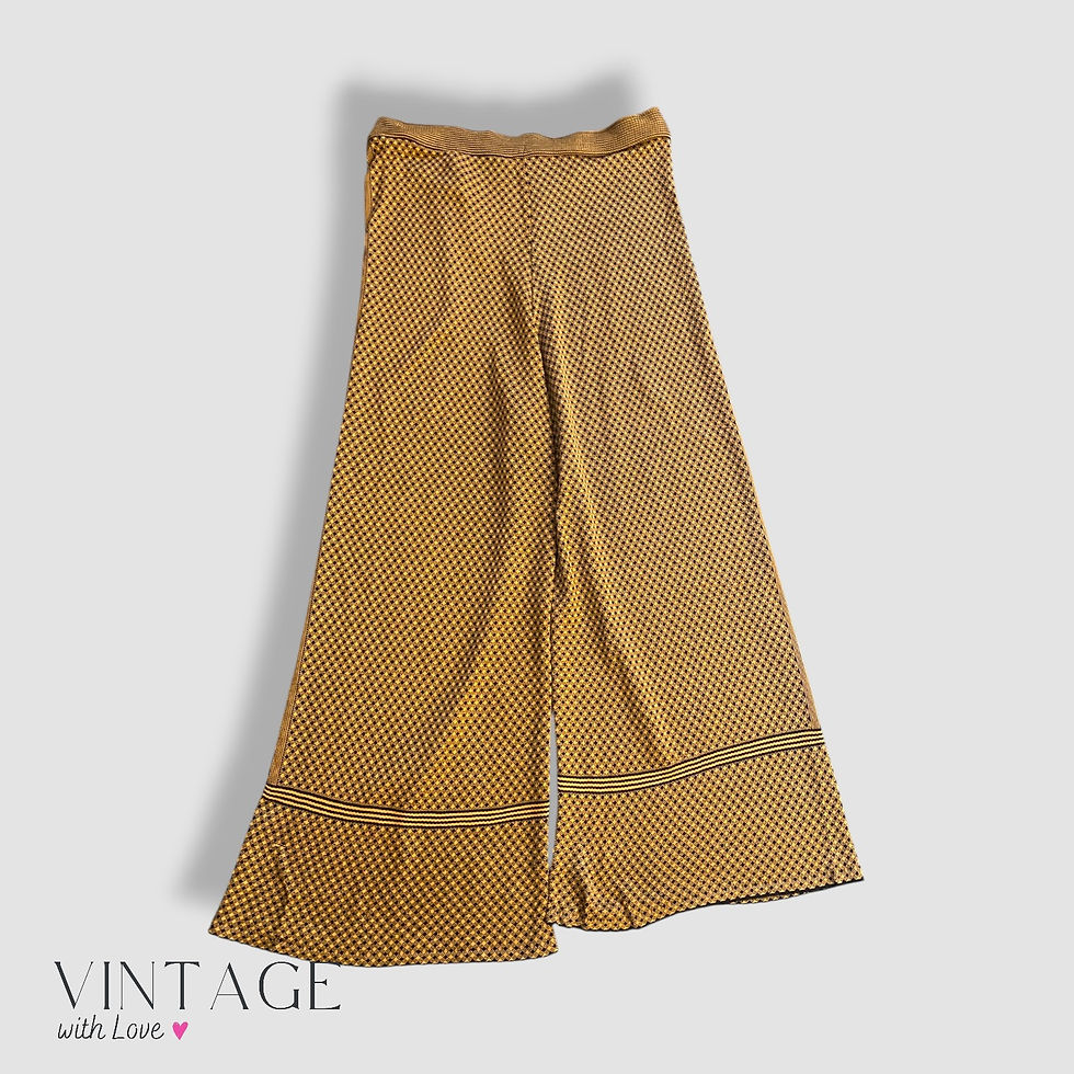 Thumbnail: Zara Brown & Black Patterned Sheer Pants - Size EUR L