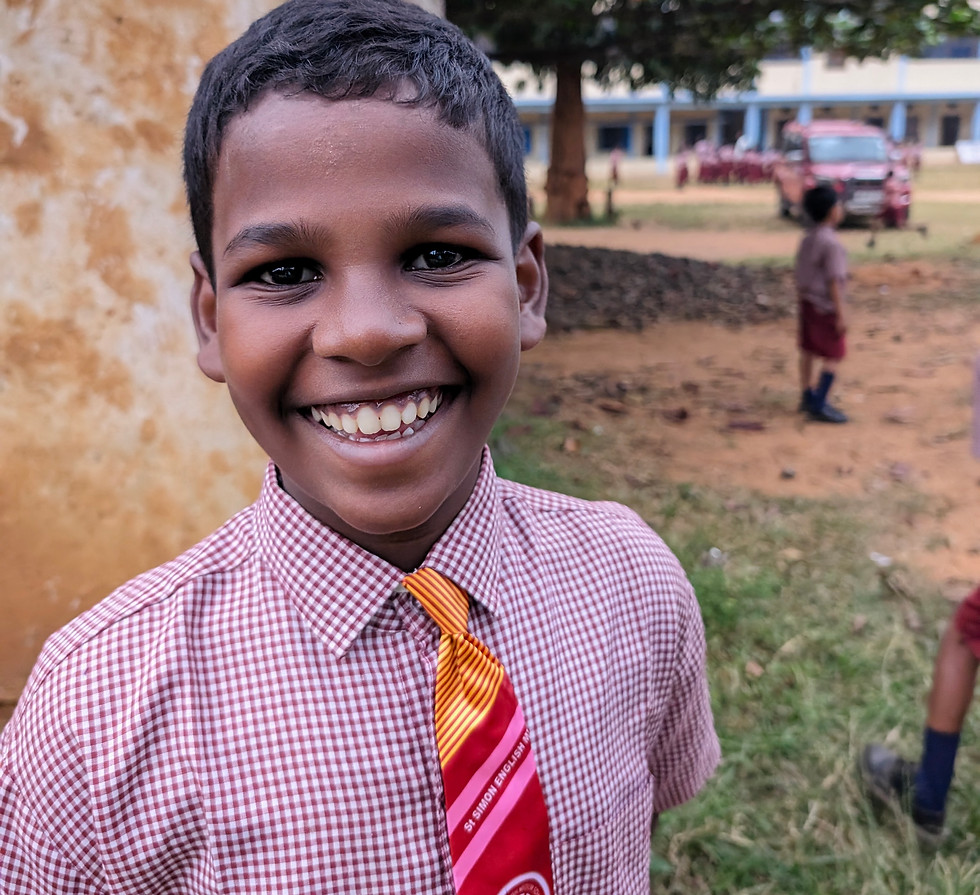 very happy school boy