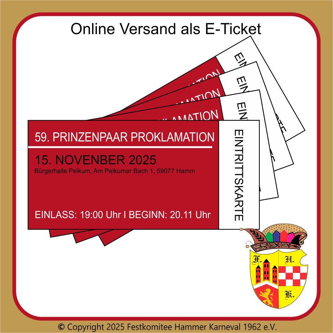Eintrittskarte 59. Prinzenproklamation 2025