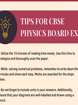 Tips for CBSE Physics Board Examination