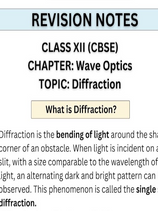 Class XII Wave Optics Revision Notes