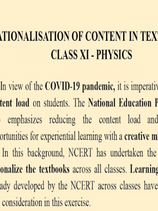 Class XI: Rationalised Syllabus (2022-2023)