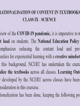 Class IX: Rationalised Syllabus (2022-2023)