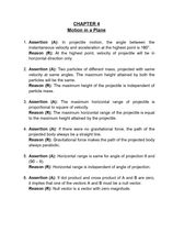 Class XI- Motion in a Plane AR Questions
