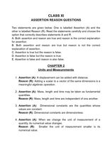 Class XI- Units & Measurements AR Questions