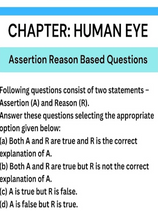 Class X Human Eye AR Questions