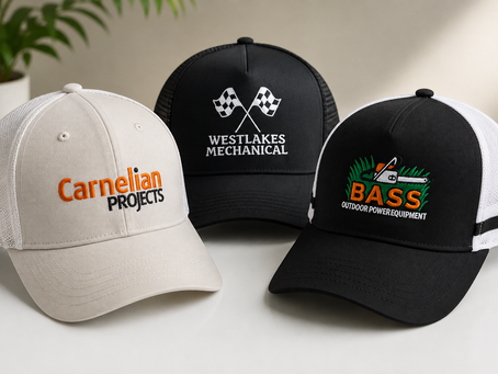 branded caps embroidered for business uniform