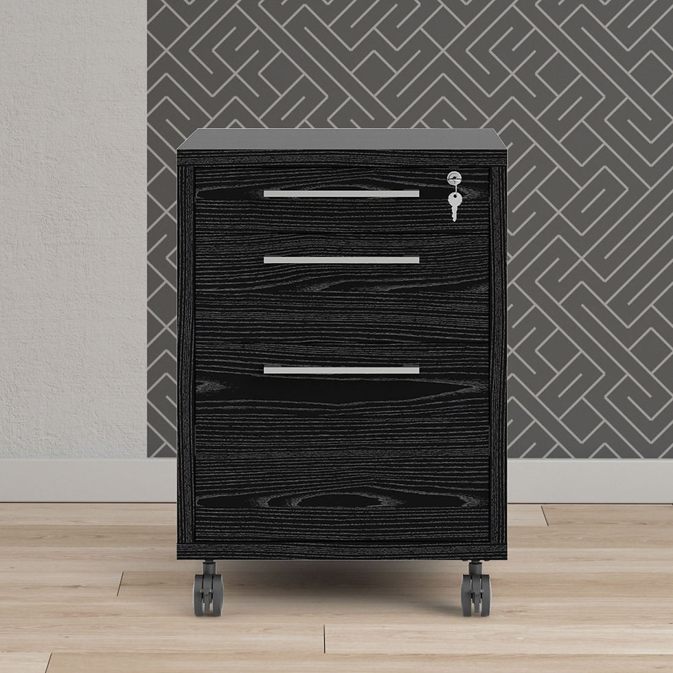 Thumbnail: Prima Mobile file cabinet in Black woodgrain