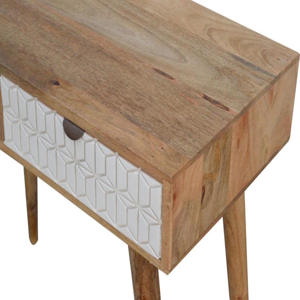 Thumbnail: Sleek White Carved Console Table