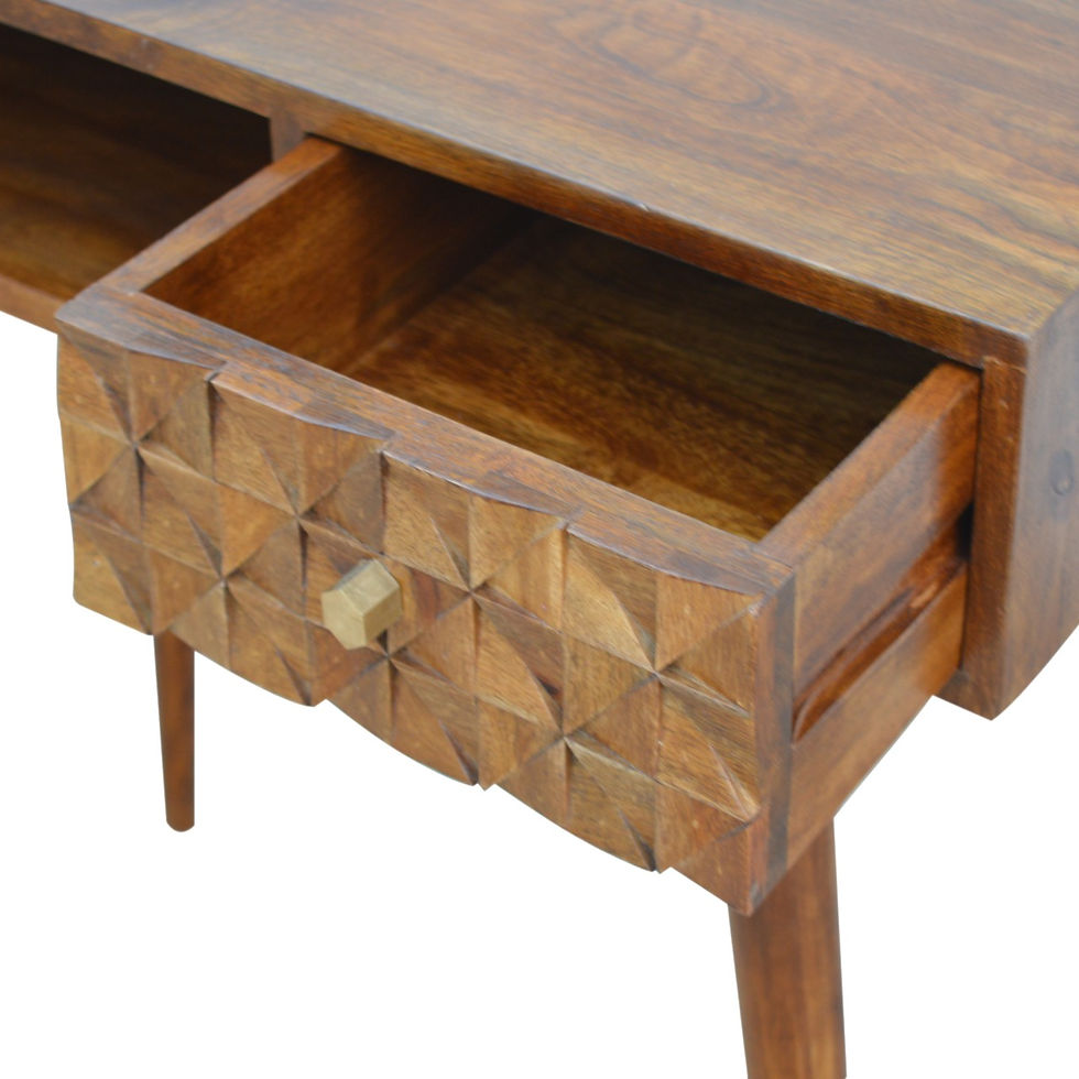 Thumbnail: Chestnut Diamond Carved Writing Desk