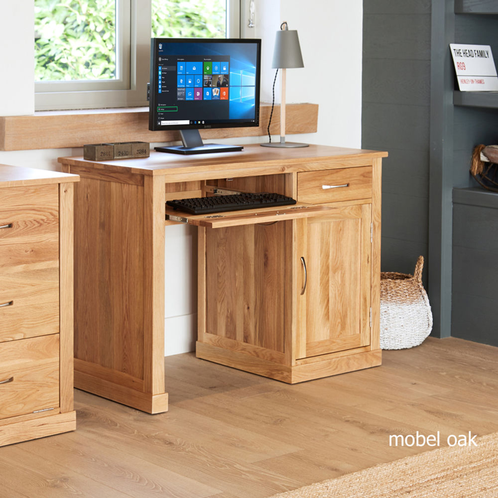 Mobel Oak Single Pedestal Computer Desk