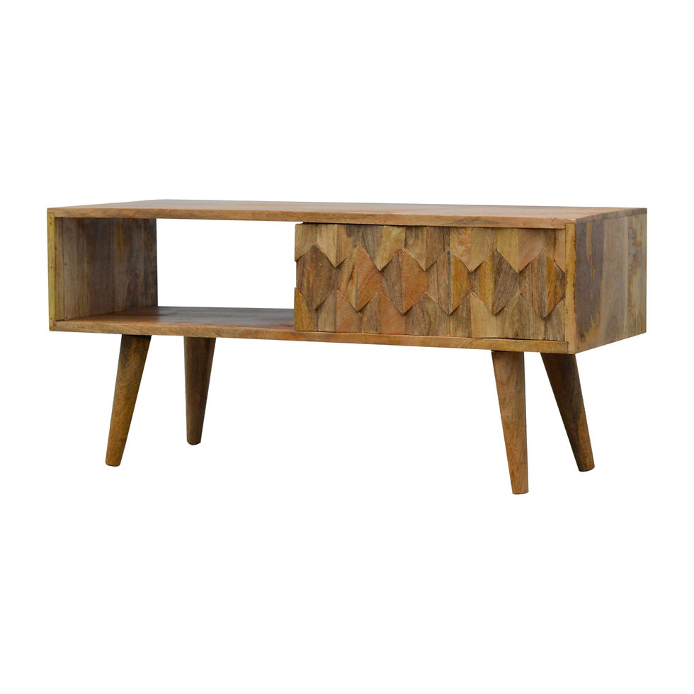 Thumbnail: Pineapple Carved Media Unit with Sliding Door