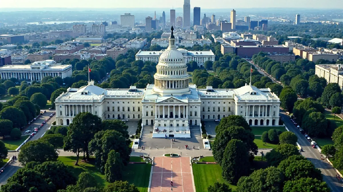 The United States Capitol and a committee hearing room with legislative documents, documentary reportage, illustrating the section on federal hemp thc legislation and the proposed delay.