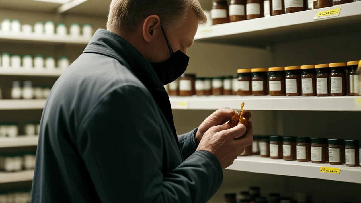 Regulatory staff inspect secure cannabis inventory while agencies work toward shared implementation guidance.