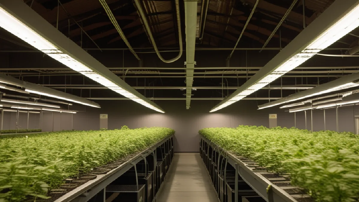 A well-maintained cultivation facility symbolizes productive cannabis businesses facing restricted borrowing options.