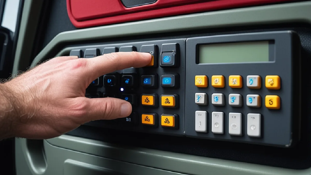 Close-up of an electronic keypad lock on a climate-controlled transport container, demonstrating secure physical controls for compliant delivery fleets.