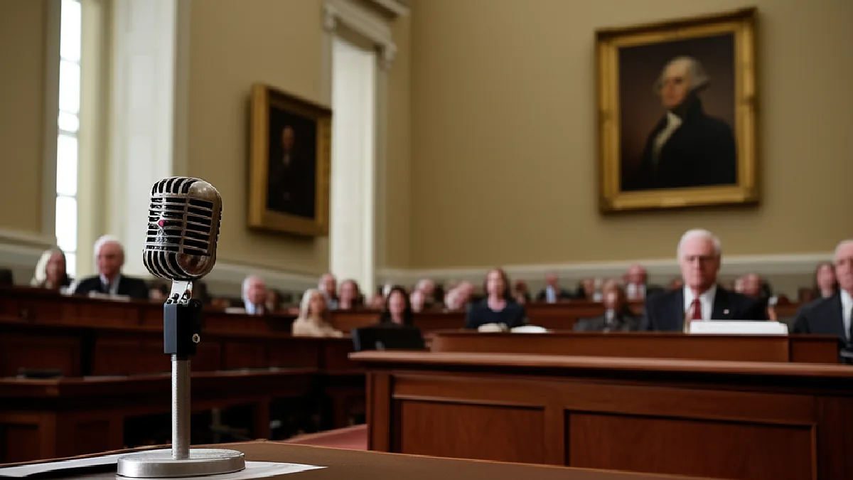 A congressional hearing room awaits debate over proposed regulation of hemp THC beverages.