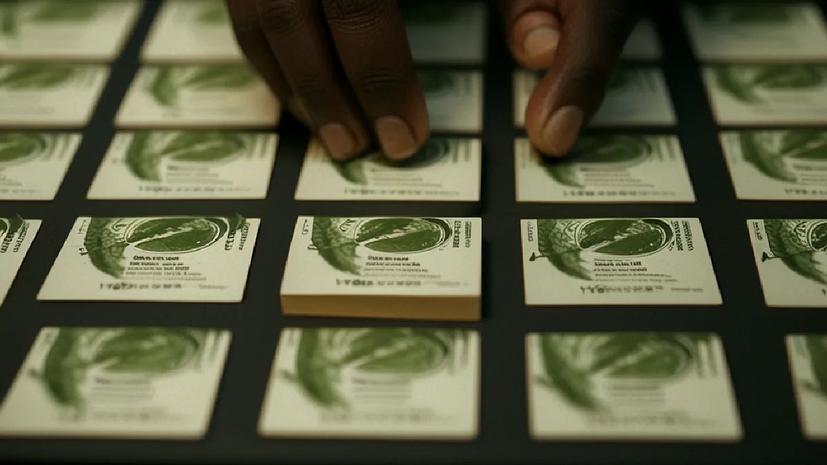 A macro shot of unbranded vape cartridges on a slate tray being inspected by a technician.