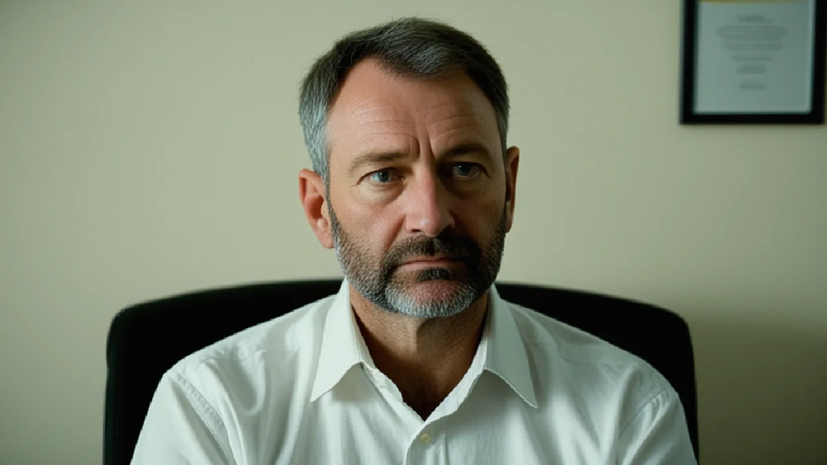 A military veteran in a calm counselling room, documentary reportage, illustrating the section on how this compares to other states.