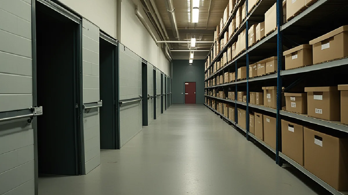 An emptied loading bay evokes the asset pressure and operational vulnerability created by cannabis debt.